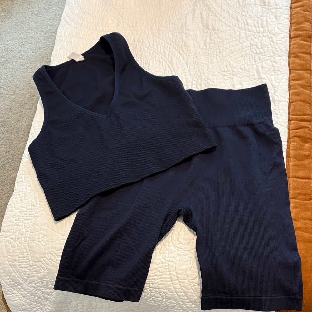 90 Degree By Reflex Dark Blue Workout Set